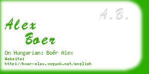 alex boer business card